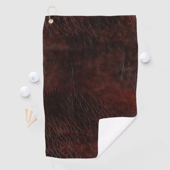 Serviette De Golf Vachette en cuir Brown Faux Sud-Ouest (En situation)