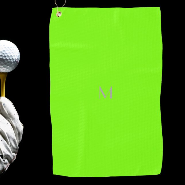 Serviette De Golf vert fluorescent - ajouter du monogramme (Créateur téléchargé)