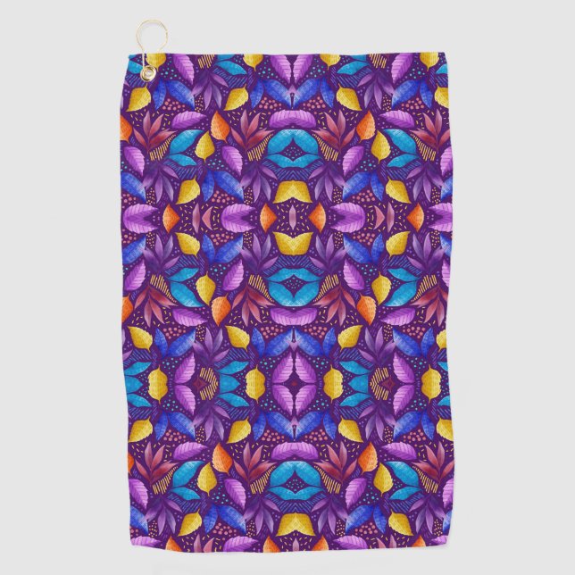 Serviette De Golf Vibrant towel featuring a symmetrical pattern (Devant)