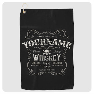 Serviette De Golf Vieux Étiquette Whiskey Personnalisé Vintage Liquo