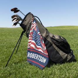 Serviette De Golf Vieux souvenir personnalisé - drapeaux américains