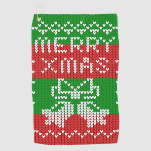 Serviette De Golf Vilain pull motif sonnettes Joyeux fils Xmas