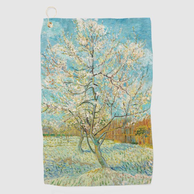 Serviette De Golf Vincent van Gogh - Poche rose en fleurs (Devant)