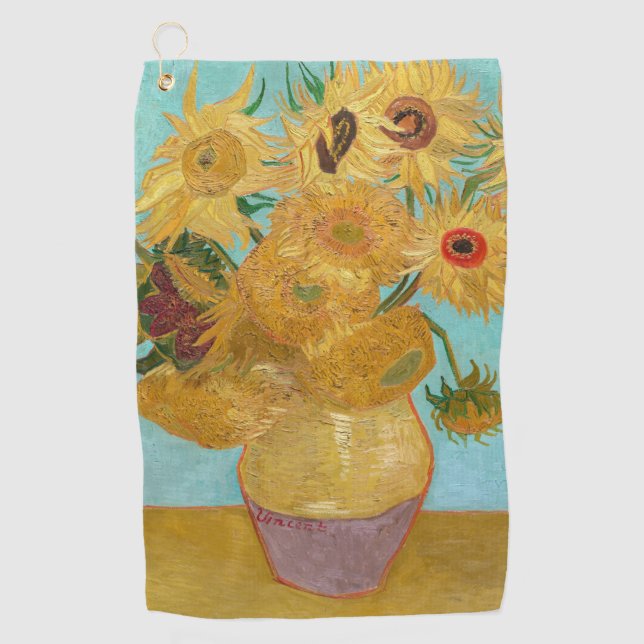 Serviette De Golf Vincent Van Gogh - Vase avec douze tournesols (Devant)