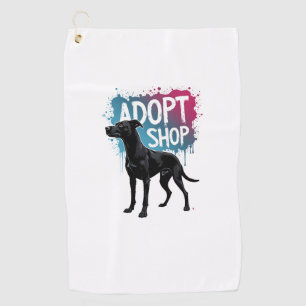 Serviette De Golf Vintage Adoptez Ne Faites Pas D'Achats Chien Graff