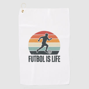 Serviette De Golf Vintage Futbol est la vie Conception de maillot de