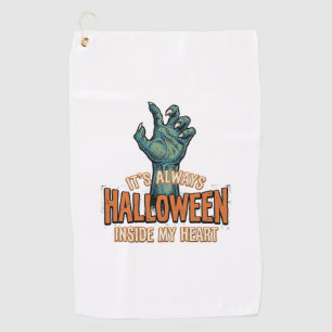 Serviette De Golf Vintage Halloween À l'intérieur de mon cœur Monstr