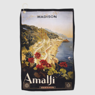 Serviette De Golf Vintage voyage nommé fait sur commande d'Amalfi
