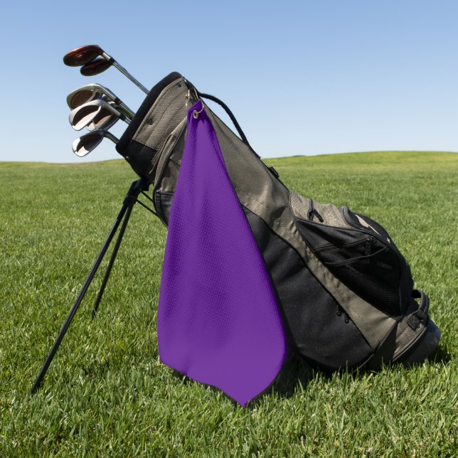 Serviette de golf violet Premium avec clip (Vert)
