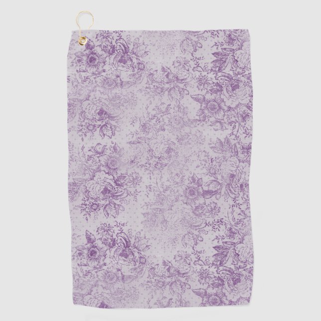 Serviette De Golf violet rustique, chic shabby, fleurs de lavande pâ (Devant)