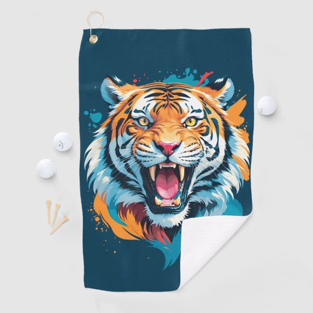 Serviette De Golf Visage de tigre torride (En situation)