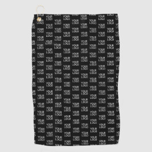 Serviette De Golf Votre logo d'entreprise   Motif demi-étape élégant