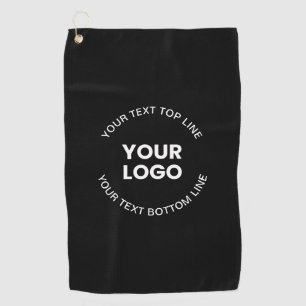 Serviette De Golf Votre logo et votre texte   Noir