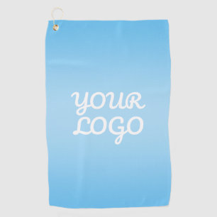 Serviette De Golf Votre logo & ombre simple moderne Bleu clair