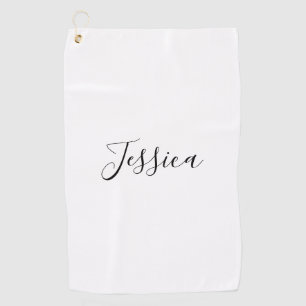 Serviette De Golf Votre nom Script élégant