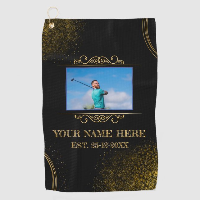 Serviette De Golf Votre Photo Ici Nom Golf Towel (Devant)