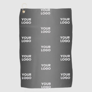 Serviette De Golf Votre simple logo répétitif Gradient noir et gri