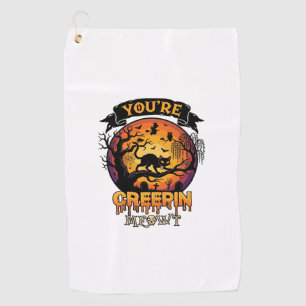 Serviette De Golf Vous Me Faites Fuir Halloween Chat Noir Pleine Lun