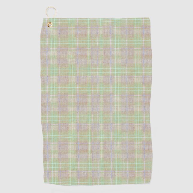 Serviette De Golf Weathered Neutral Sage Plaid (Devant)