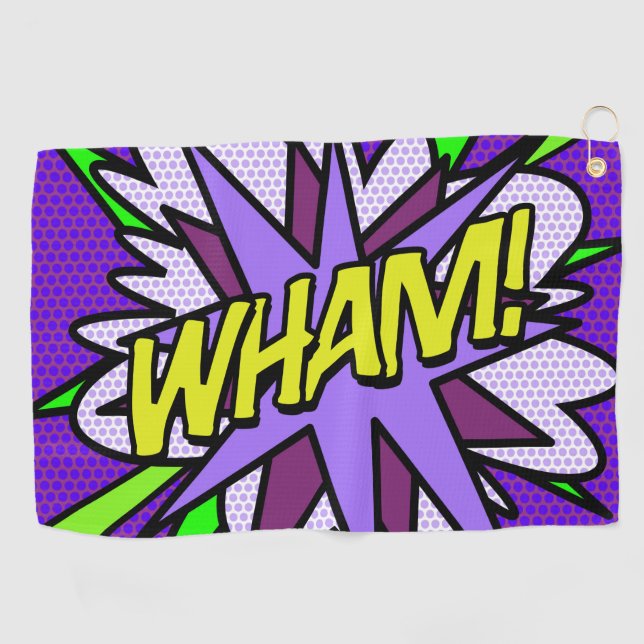 Serviette De Golf WHAM Cool Modern Comic Book (Horizontal)