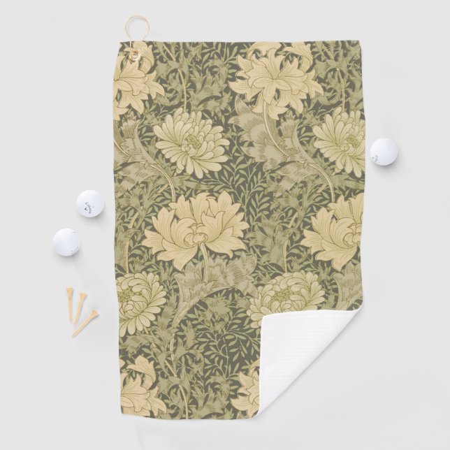 Serviette De Golf William Morris Chrysanthemum Fleur d'âge (En situation)