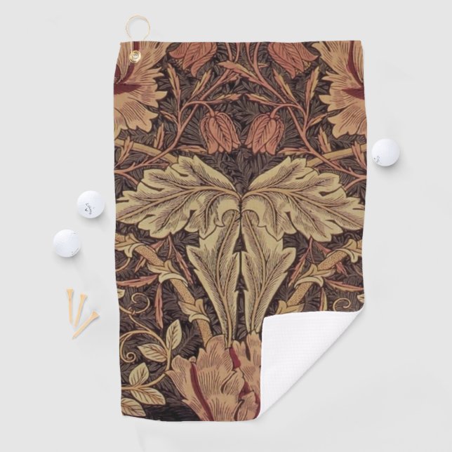 Serviette De Golf William Morris Honeysuckle Classic English Art (En situation)