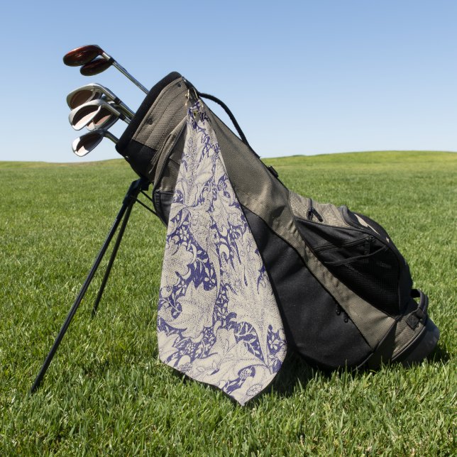 Serviette De Golf William Morris Wallflower bleu damas floral (Vert)