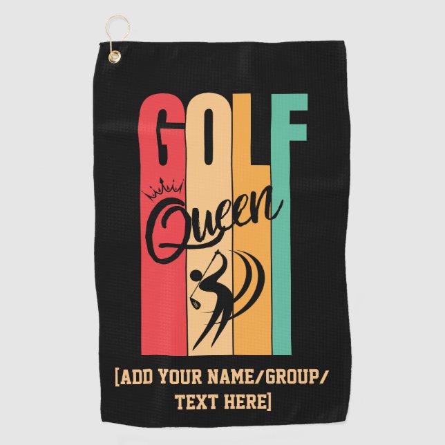 Serviette De Golf Women's GOLF QUEEN Nom personnalisé (Devant)