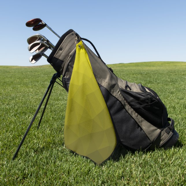 Serviette De Golf Yellow gradient geometric mesh pattern (Vert)