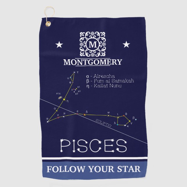 Serviette De Golf Zodiaque Pisces (Devant)