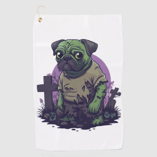 Serviette De Golf Zombie Pug � Undead Funny Halloween Dog