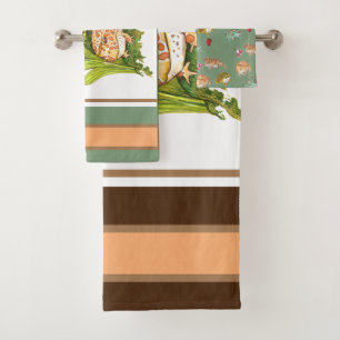 Serviette de grenouilles à cornes orange