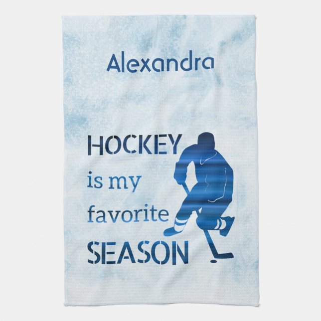 Serviette de hockey sur glace bleu préféré (Vertical)