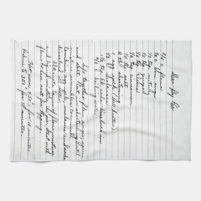 Serviette de la recette de la grand-maman (Horizontal)