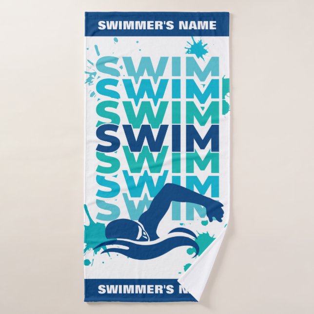 Serviette de l'équipe de natation PERSONNALISABLE (Serviette de bain)