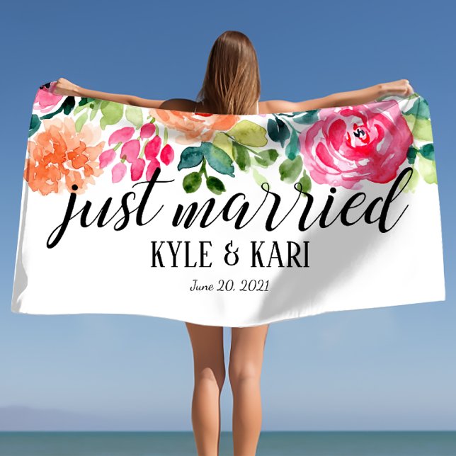 Serviette de lune de miel pour Mariage marié (Just Married Personalized Wedding Honeymoon Towel
)