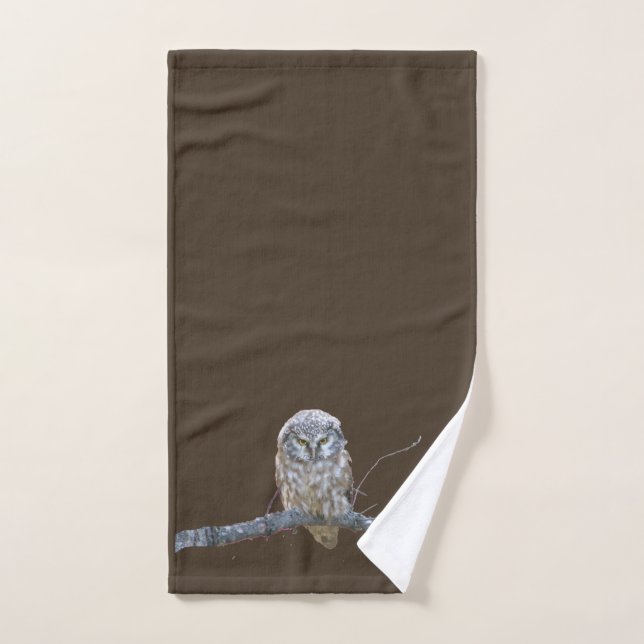 Serviette de main avec le hibou (Serviette à main)