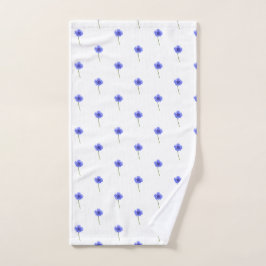 serviette de main bleue de bleuet