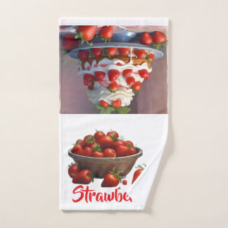 Serviette de main/cuisine aux fraises IA