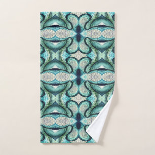 Serviette de main d'abrégé sur turquoise d'Aqua