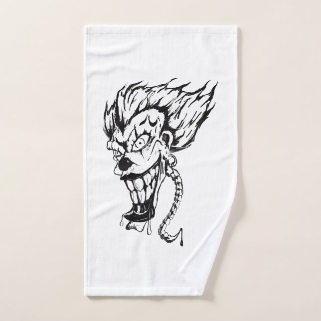 Serviette de main de clown maléfique (Serviette à main)