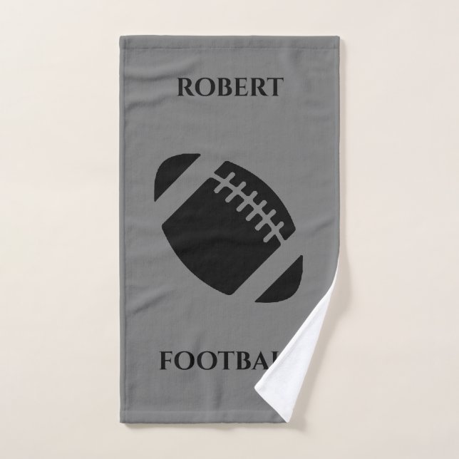 Serviette de main du football, nom personnalisé (Serviette à main)