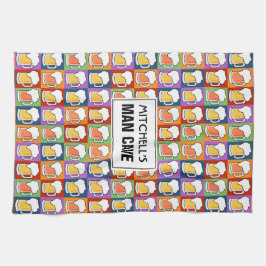 Serviette de main faite sur commande des textes