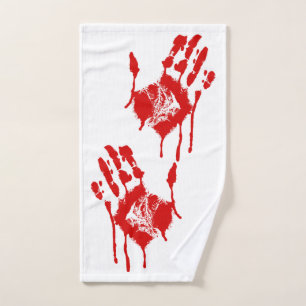 Serviette de main sanglante de mains