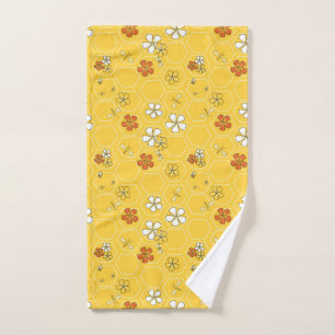 Serviette de mains fantaisiste Sunny Honeycomb et