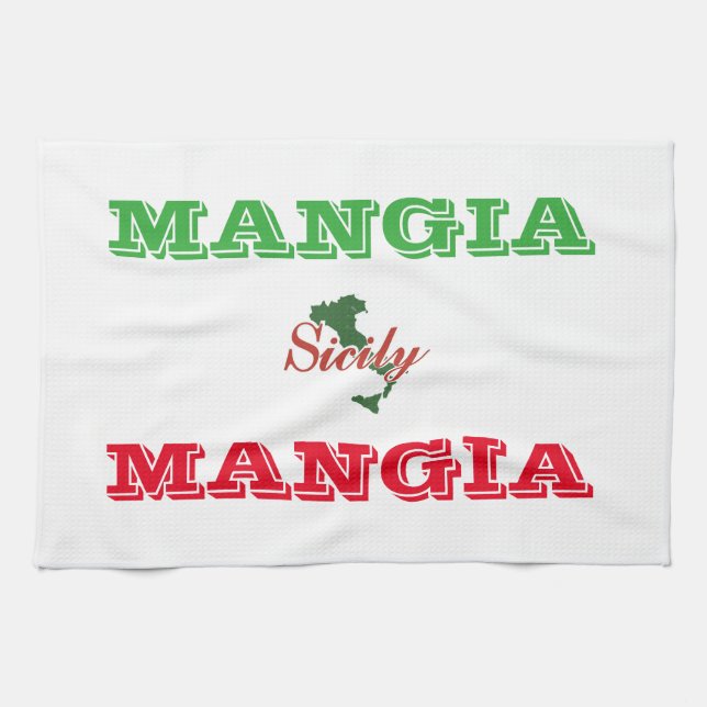 Serviette de "Mangia" de cuisine (Horizontal)