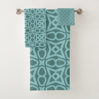 Serviette de Motif géométrique turquoise