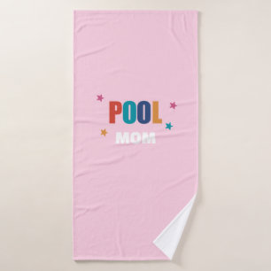 Serviette de natation piscine été typographie rose