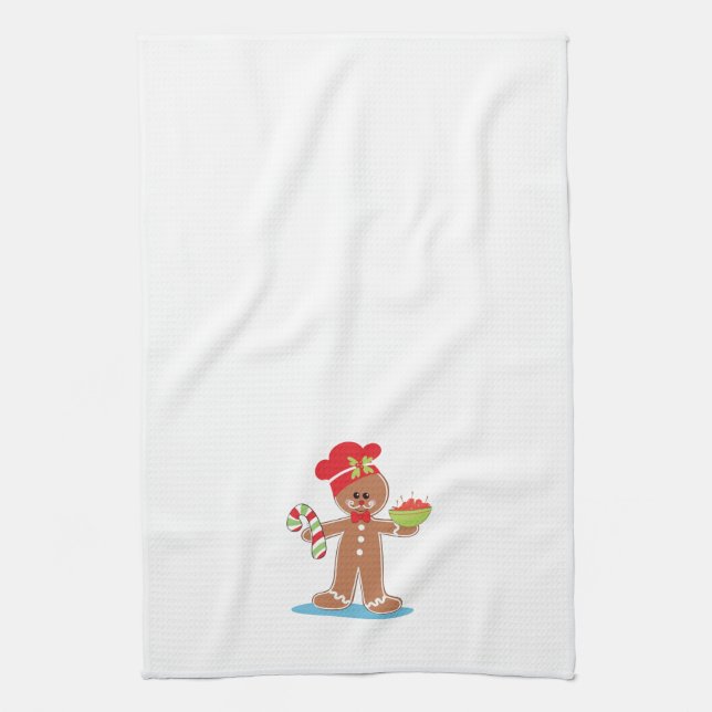 Serviette de Noël de garçon de pain d'épice (Vertical)