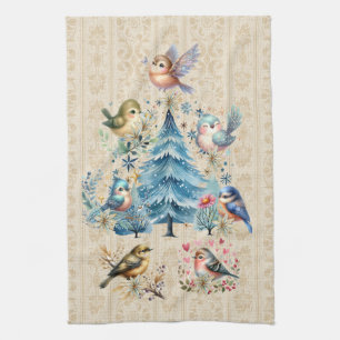 Serviette de Noël Oiseaux